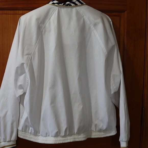 Vintage Natty Nautical Striped Metallic Gold Preppy Doleman Jacket USA LG - Picture 12 of 16